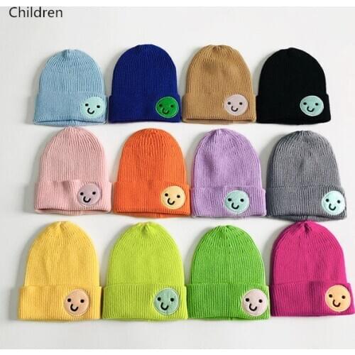 Cute Beanie Toddler Kids Hats Girls Boys Winter Warm Candy Color Woolen Yarn Crochet Knit Children Hat Caps Fashion Accessories