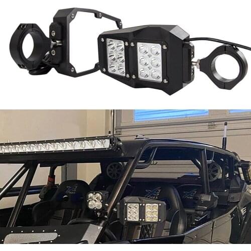 Motorcycle Led Spotlight CNC 1.75" UTV /ATV For Yamaha Rhino 1.75" UTV SXS Roll Cage Rear View Mirrors For Can-Am Commander 1000