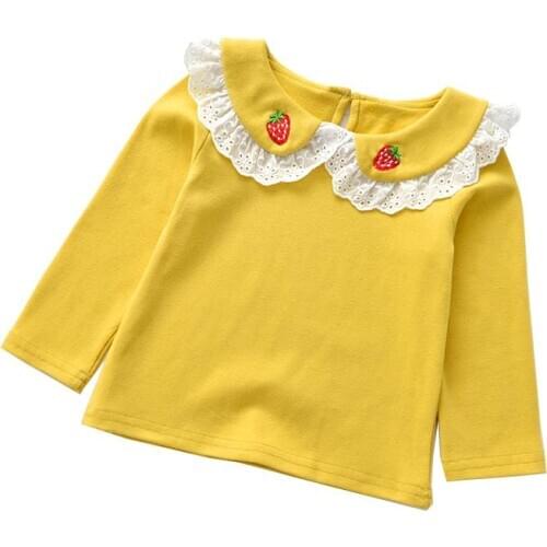 Girls bottoming shirt kids baby clothes fashion t-shirt spring/autumn children long-sleeved casual tops clothing girls garment