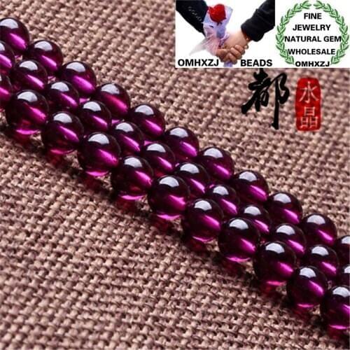 OMHXZJ Wholesale ZB211 3 3.5 4 4 5 5.5 6mm DIY Necklace Jewelry Accessories Natural Stone Fine Indian Brazil Garnet Round Beads