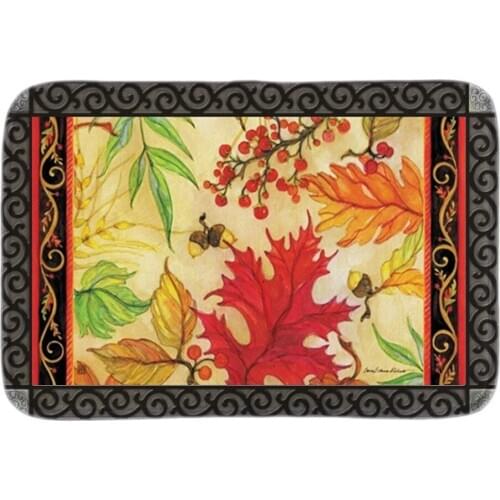 Autumn Maple Basket Decor Doormat Nature View Indoor Outdoor Door Mats For Living Room Bedroom Soft Short Plush Fabric Floor Mat