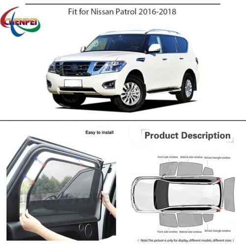 For Nissan Patrol 2016 Car Full Side Windows Magnetic Sun Shade UV Protection Ray Blocking Mesh Visor Car Decoration Accessories