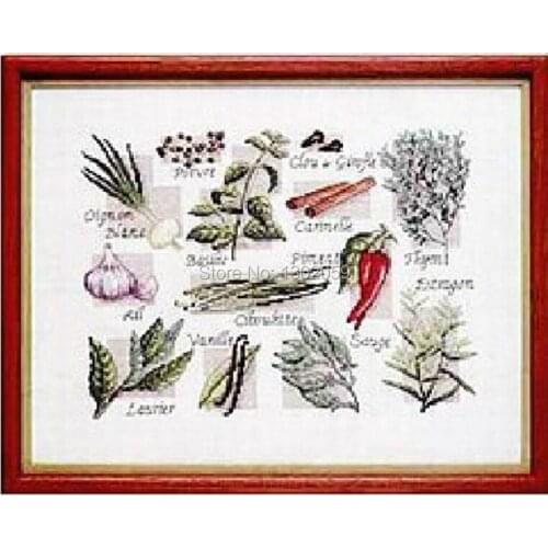 Shadow Series Vegetable Flower Needlework Embroidery Cross Stitch Kit Factory Sale / Whites fabric