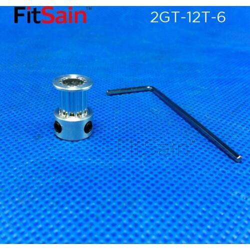 FitSain-2GT 12T Width 6mm Synchronous Wheel GT2 Pulley 3D Printer Hole 4mm-5mm