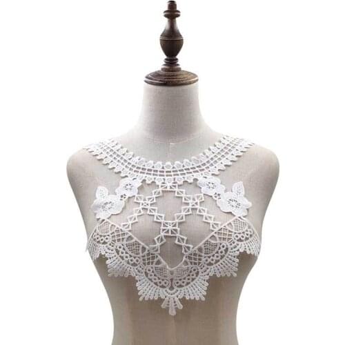 Modern sale water soluble lace collar polyester silk embroidered corsage 3D hollow embroidery fake collar DIY lace accessories