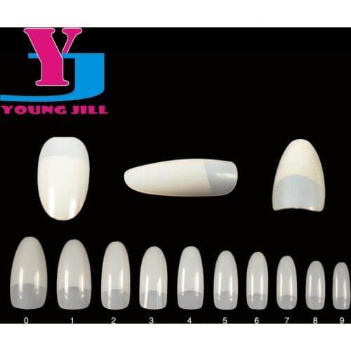 Nail Art Tips Natural White Round End Oval False Nails Long French Fake Nails Tips Salon UV Gel Manicure Set Beauty