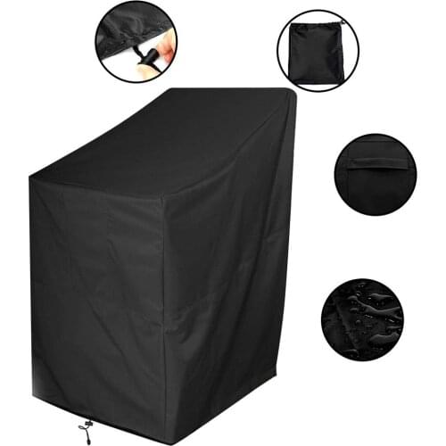 Outdoor Chair Cover Waterproof Dustproof Universal Seat Cover Oxford Cloth Outdoor Patio Chair Protector with Buckle