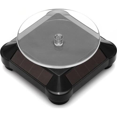 Solar Showcase 360 Turntable Rotating Jewelry Watch Ring Phone Stand Display Organizer Holder Black White