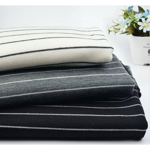 High Quality Stripe Wool Fabric Viscose Knit Jersey Fabric For Sewing Bottoming Sweater Pullover 50*175cm/Piece TK302407