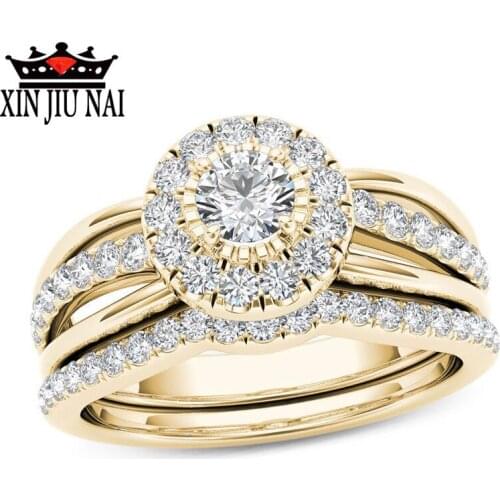 2019 hot selling S925 silver creative set ring European and American ladies zircon ring charm jewelry