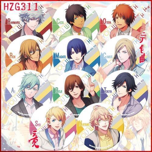 1pcs Game Uta No Prince-Sama BroochIchinose Tokiya Syo Shinomiya Backpack Badge Pins Icons Stemma Fans Collect