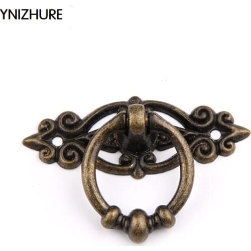 10PCS Antique Furniture Handles Vintage Cabinet Knobs and Handles Kitchen Cupboard Dresser Door Drawer Ring Pull Handles