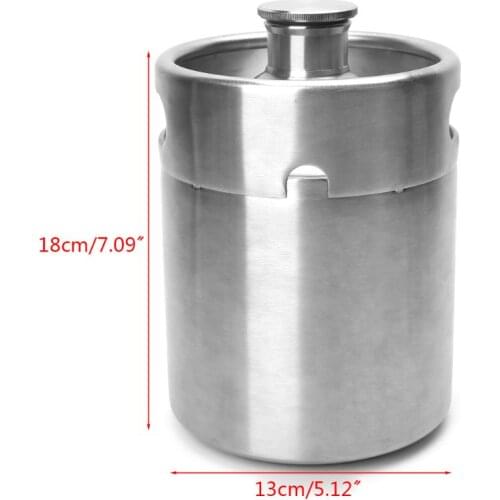 2L Homebrew Growler Mini Keg Stainless Steel Beer Home Brewing Making Bar Tool Dropshipping