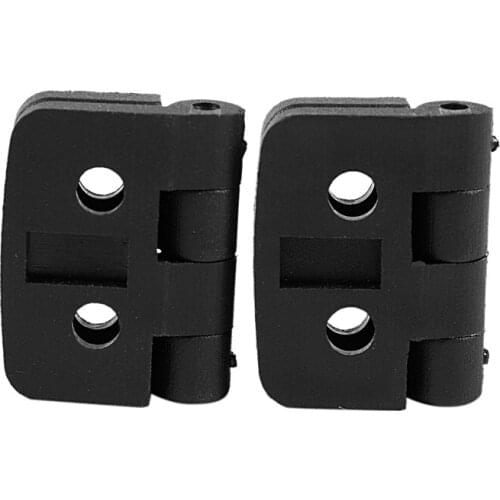 2 Pcs Black Single Metal Axle Plastic Wardrobe Door Hinge
