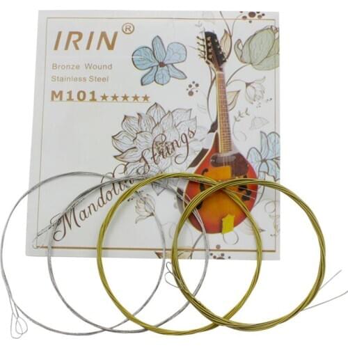 4Pcs/Set IRIN M101 Mandolin Strings Silver-Plated Stainless Steel Copper Alloy Wound Replacement Part (.010-.034)