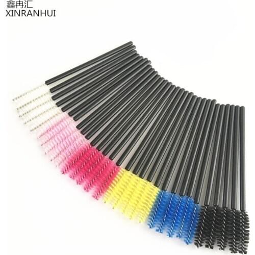 50 Pcs / Set Disposable Eyelash Extension Brush 6 colors Eyebrow Brush Eye Lashes