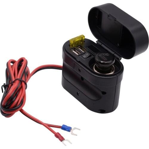 55% Hot Sales!!! Motorcycle 12V Cigaretteed Lighter Dual USB Quick Charger Voltmeter Digital Clock