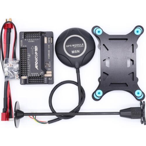 APM2.8 APM 2.8 flight controller+M8N GPS built-in compass +power module+gps stand+shock absorber for RC Quadcopter Multicopter