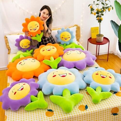 Large Size Simulation Flower Pillow Colorful SunFlower Cushion Plush Toys Plush Dolls Toys Gifts for Kids Children Great Present
