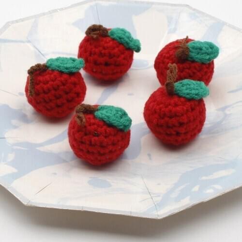 Handmade Crochet Pumpkin/Fruit Knitting Beads DIY Baby Pacifier Chain Accessory 24BE