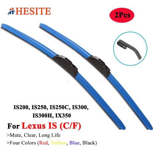 HESITE Colorful Wiper Blades For Lexus IS Model IS250 250 300 300H 350 F Sport Accessories 2006 2015 Front Windshield Wipers Red
