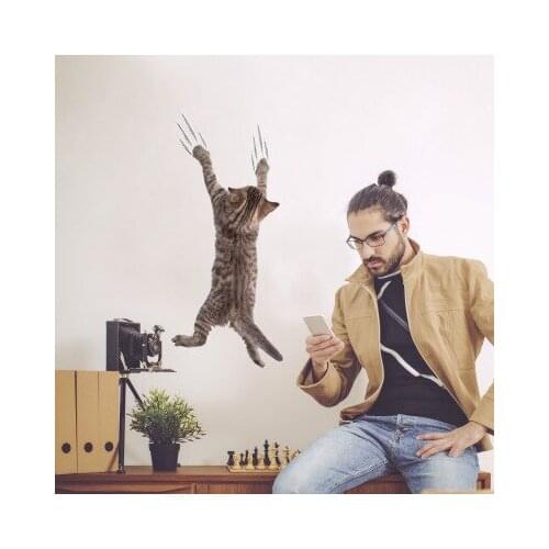 Cat Free Stickers Cabinet Wardrobe Refrigerator Glass Doors and Windows Bathroom Decorative Waterproof Wall Stickers