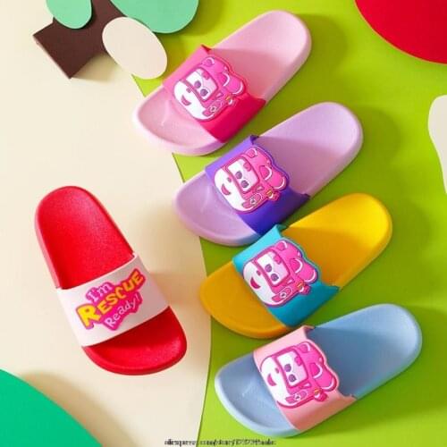 Childrens Summer Slippers Super Wings Cute Girls Shoes Baby Baotou Non-slip Home Cartoon Bathroom Sandals and Slippers
