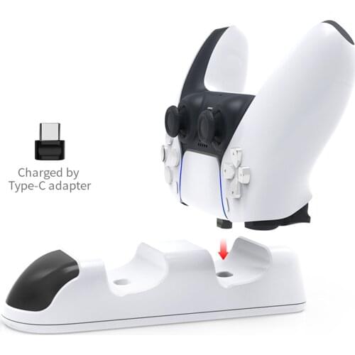 Dual Fast Charger for PS5 Wireless Controller USB Type-C Charging Cradle Dock Station for PlayStation5 Joystick Gamepad Charger