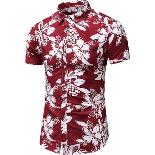 Couples Hawaiian Shirt Summer New Fashion Casual Printed Beach Slim fit Shirts Short Shirts Mens Brand Clothing Asian Size S-5XL
