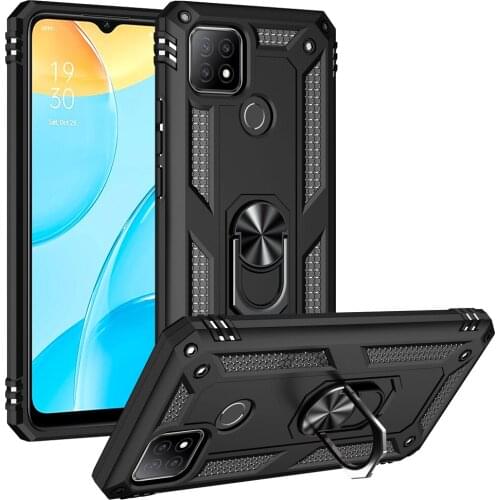 Hybrid Heavy Duty Rugged Armor Case For OPPO A15 Cases A15S Car Mount Shockproof Ring Holder Case For OPPO A15S Funda
