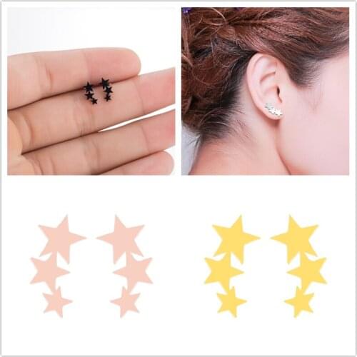 Hfarich Stainless Steel Cute Mini Tiny Star Stud Earrings For Women Fashion Hypoallergenic Friend Birthday Gift 2021