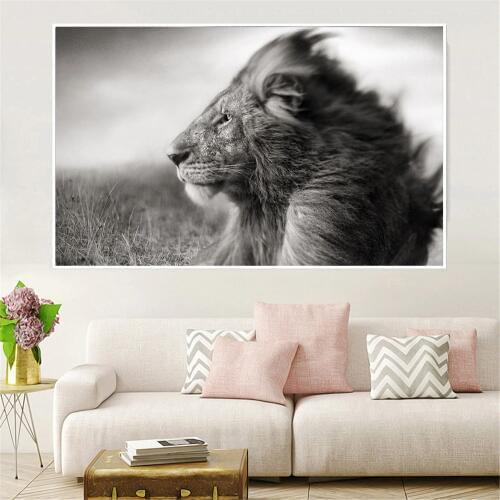 Canvas Posters Home Decor Wall Art Mane Savannah Lion Paintings For Living Room Posters Prints Abstract Animal Pictures Cuadros