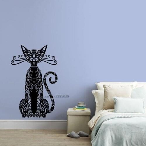 Cat Image Egyptian Mythology Living Room Home Decal Removable Vinyl Wall Sticker Mural BD323