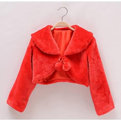 KEAIYOUHUO Baby Jacket Autumn And Winter Models Plush Shawl Girl Jacket Flower Girl Dress Matching Jacket Children Costume Vest