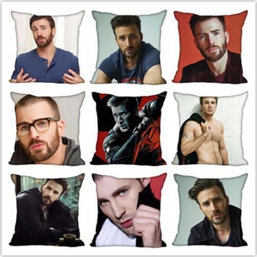 Custom Chris Evans Square Pillowcase Custom Zippered Bedroom Home Pillow Cover Case 1pcs custom 40x40cm