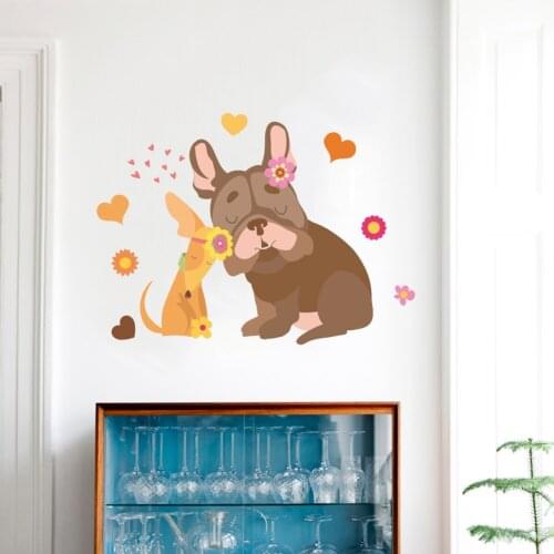 Lovers Dogs, Sharpei Love Decoration wall stickers for children bedroom Home Decor murals Nursery Room Decals Cartoon Art poster