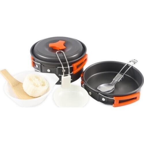 X-eped Camping Cookware Kit Cooking Set Travel Tableware Outdoor Bowls Tourism Equipment For Hiking Picnic