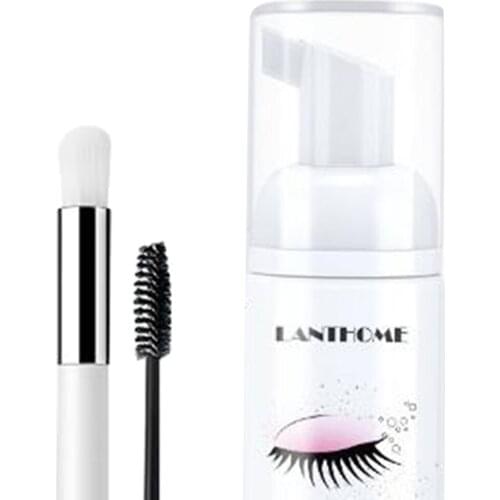 50ml Eyelash Extension Brush Shampoo Set Eye Lash Cleaning Foam Pump Design No Stimulation Makeup Cleaner Tool Gentle Formula