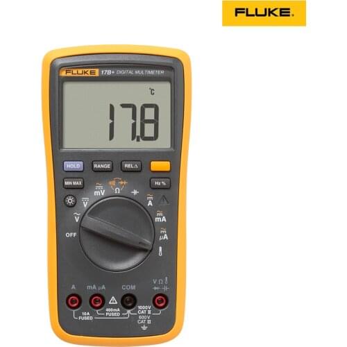 New Upgrade FLUKE 17B + F17B Digital Multimeter with Temperature 1000uF larger LCD backlight, faster, Min / Max Volt alert