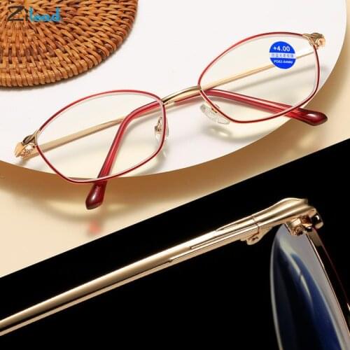 Zilead Oval Reading Glasses Fashion Ladies Prescription Presbyopia Eyeglasses Anti Blue Rays Glasses Diopters+100 to+400 Goggle