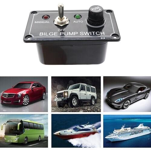 12V Fused Marine Bilge Pump Switch Panel 3 Way Toggle Switch With LED Indicator Light For Vehicle Truck Boat Yacht ManualOffAuto