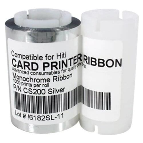 Compatible HITI CS200 Silver CS200e CS220e ID Card Printer without Chip Resin Ribbon 1 Roll 1000 Prints