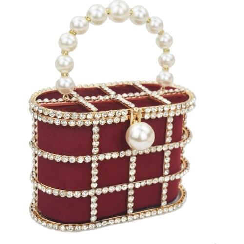 Luxury Wine Box Handbags Women Party Purse Chain Shoulder Bags Ladies Flap Crossbody Bags