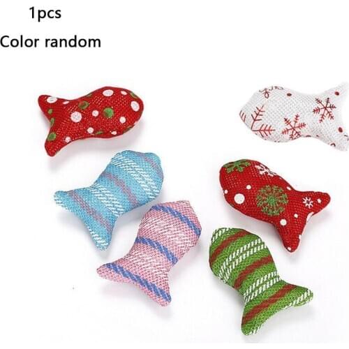 Pet Cat Christmas Fish Bite Resistant Scratch Canvas Material Cat Puppy Toy