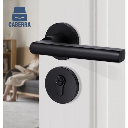 1 Pair Handle 304 Stainless Steel Door Handle Tube Hollow Spray Paint Frosted Black Round Cover Split Right Angle Door Handle