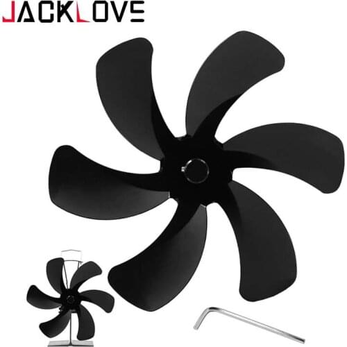 Fireplace Fan Replacement 6 Blades Aluminum Alloy Low Noise Blade Winter Wood Log Burning Heat Distribution Stove Fan Blade