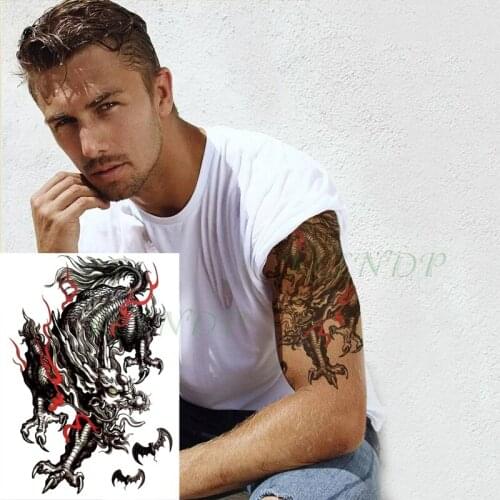 Waterproof Temporary Tattoo Sticker Chinese Dragon Kylin Pattern Fake Tatto Flash Arm Tatoo Body Art for Women Men