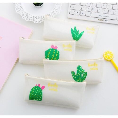 Jelly color pen case Cactus for stationery estuche lapices pencil bag Material escolar Stationery Office school supplies