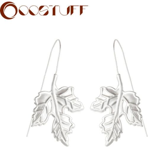 Silver Color Leaf Plant Jewelry Earrings Vintage for Women Trend Fashion Jewellery Wholesale Dangle Pendientes Gold 2021 Hotsale