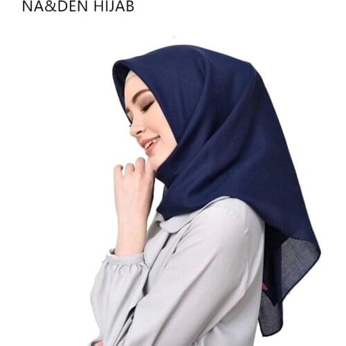 Malaysia Tudung Bawal Islamic hijab square cotton muslim headscarf bandana women muffler hijab shawls lady solid scarf 10pcs